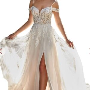 Elegant White Lace Off-Shoulder Dress